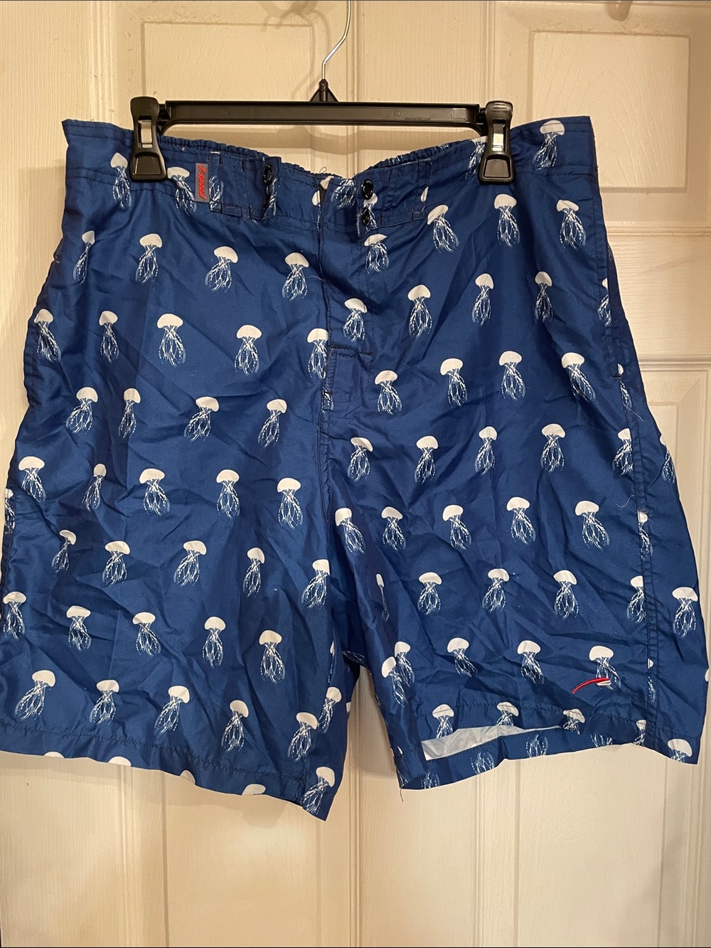 Men's Navy Jellyfish Print Swim Board Shorts